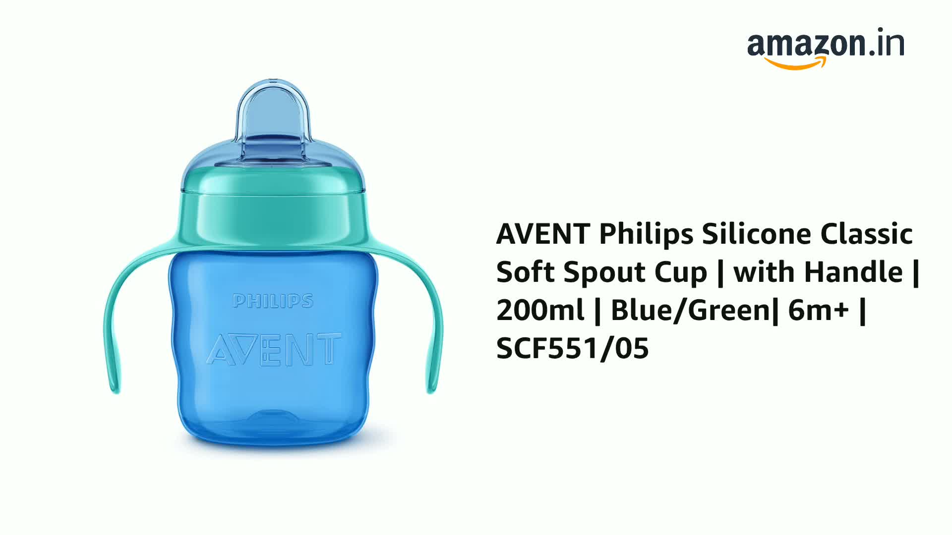 Buy Philips Avent Classic Soft Polypropylene Spout Cup (Green/Blue